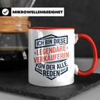 Verkäuferin Tasse mit Spruch | Legendäre Verkäuferin Geschen – Rot [farbe:rot]