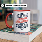 Verkäuferin Tasse mit Spruch | Legendäre Verkäuferin Geschen – Rot [farbe:rot]