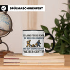 Lustige Tasse Arbeit Spruch Zu jung für Rente zu arm zum Kün – Schwarz [farbe:schwarz]