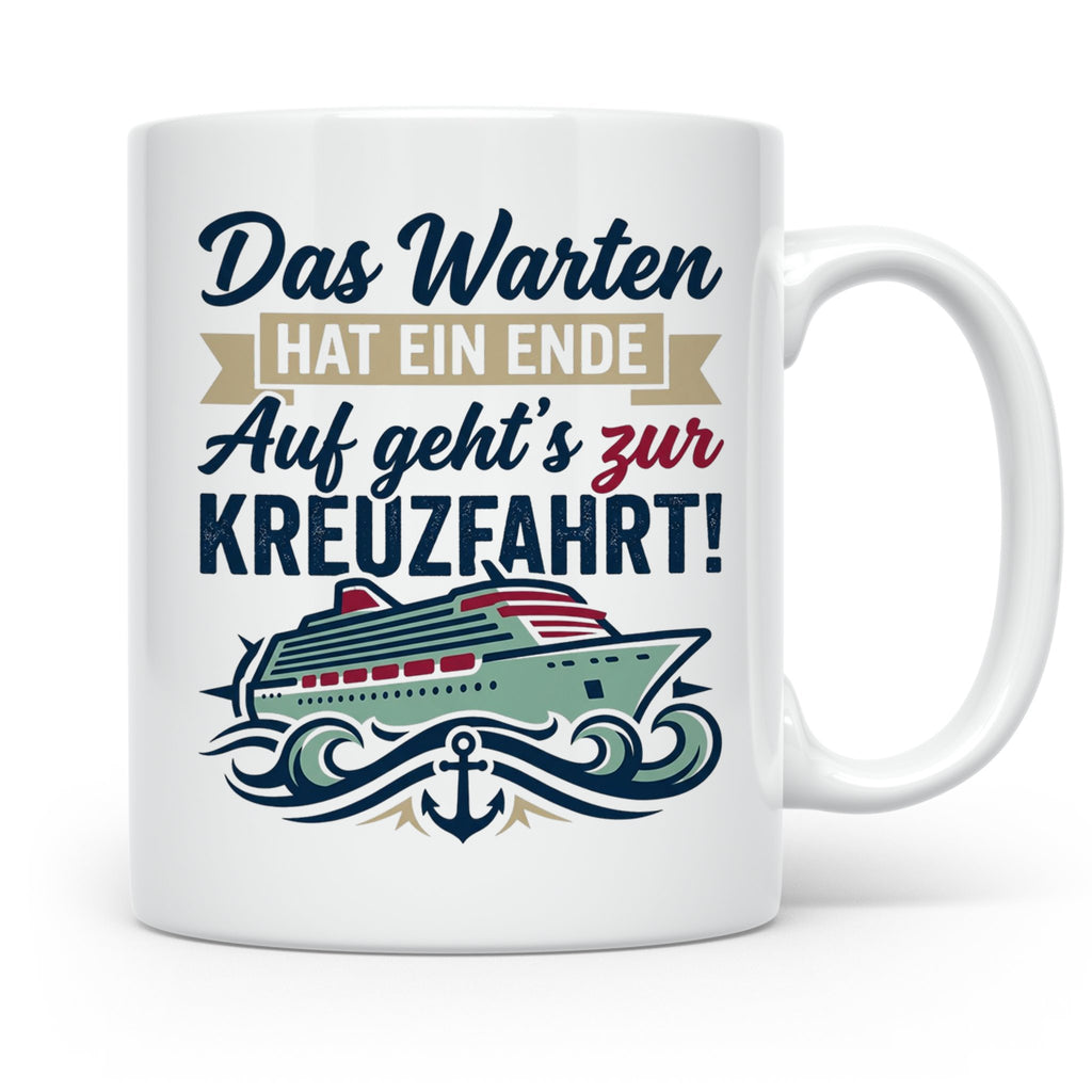 Kreuzfahrt Tasse Das Warten hat ein Ende Spruch | Geschenk f – Weiß [farbe:weiß]
