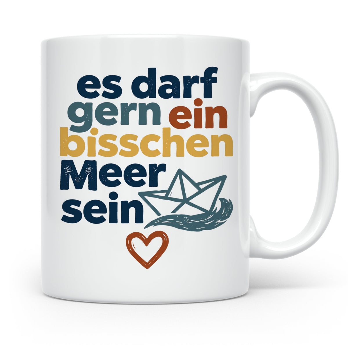 Meer Tasse mit Spruch Es darf gern ein bisschen Meer sein |  – Weiß [farbe:weiß]