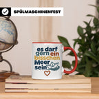 Meer Tasse mit Spruch Es darf gern ein bisschen Meer sein |  – Rot [farbe:rot]