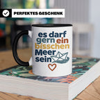 Meer Tasse mit Spruch Es darf gern ein bisschen Meer sein |  – Schwarz [farbe:schwarz]