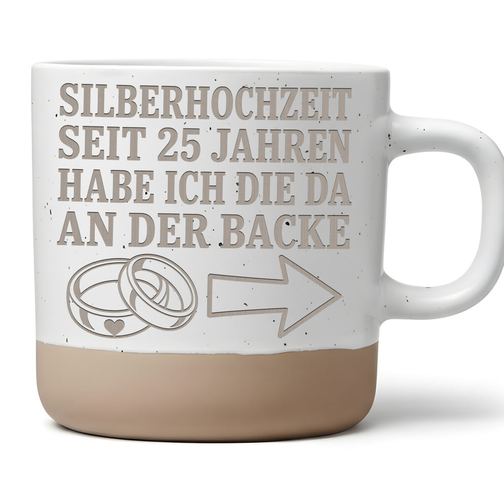 Silberhochzeit Tasse seit 25 Jahren die da an der Backe - Lustiges Ges – Bild 1