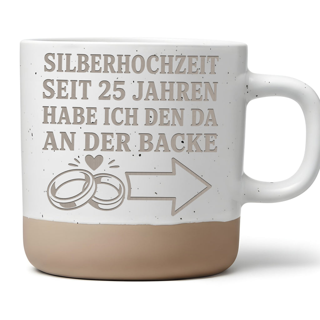 Silberhochzeit Tasse seit 25 Jahren den da an der Backe - Lustiges Ges – Bild 1