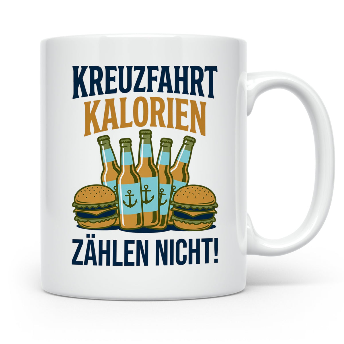 Kreuzfahrt Kalorien zählen nicht Tasse lustiger Spruch Schif – Weiß [farbe:weiß]