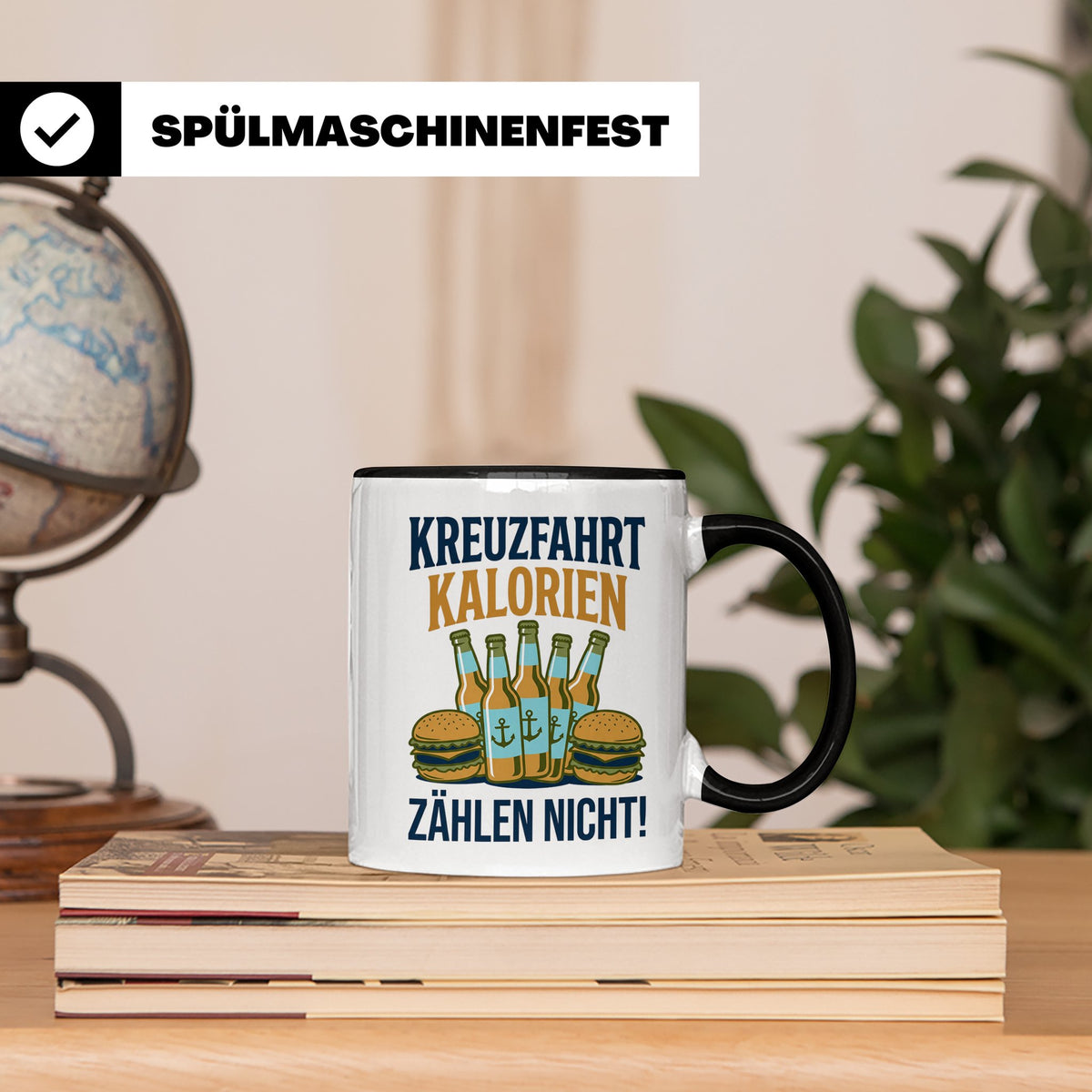 Kreuzfahrt Kalorien zählen nicht Tasse lustiger Spruch Schif – Schwarz [farbe:schwarz]