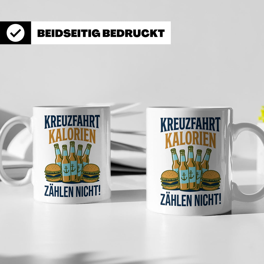 Kreuzfahrt Kalorien zählen nicht Tasse lustiger Spruch Schif – Weiß [farbe:weiß]
