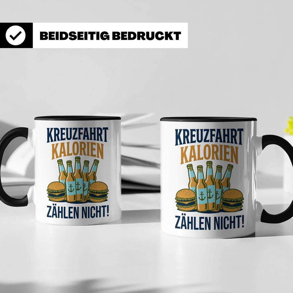 Kreuzfahrt Kalorien zählen nicht Tasse lustiger Spruch Schif – Schwarz [farbe:schwarz]