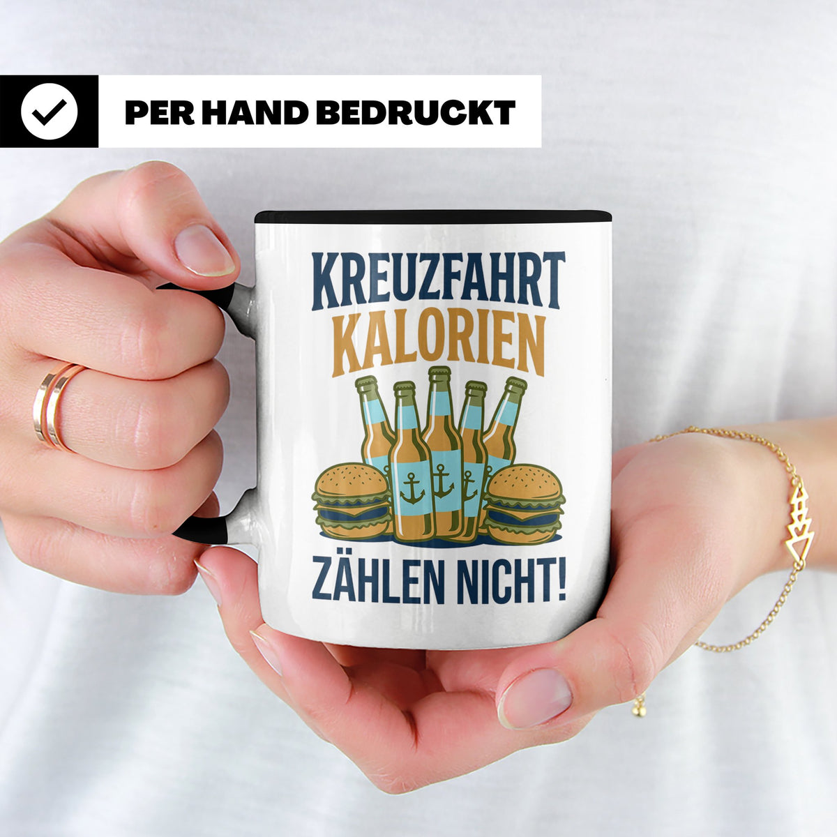 Kreuzfahrt Kalorien zählen nicht Tasse lustiger Spruch Schif – Schwarz [farbe:schwarz]
