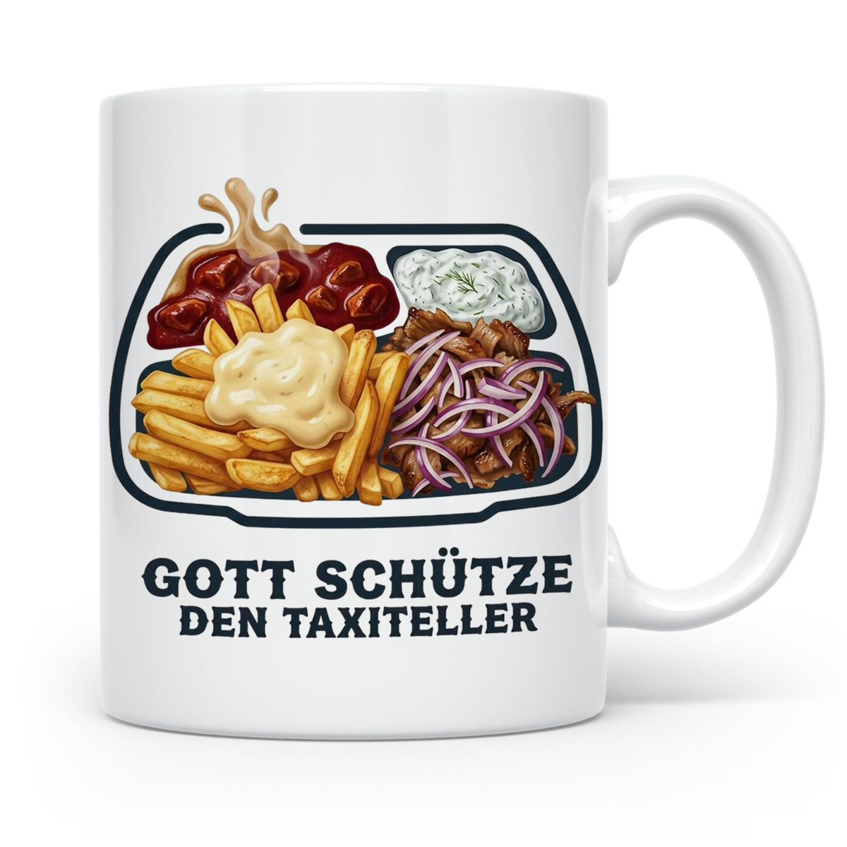 Taxiteller Tasse mit Spruch Gott schütze den Taxiteller. Lus – Weiß [farbe:weiß]