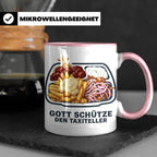 Taxiteller Tasse mit Spruch Gott schütze den Taxiteller. Lus – Rosa [farbe:rosa]