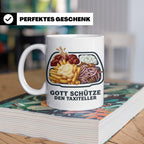 Taxiteller Tasse mit Spruch Gott schütze den Taxiteller. Lus – Weiß [farbe:weiß]
