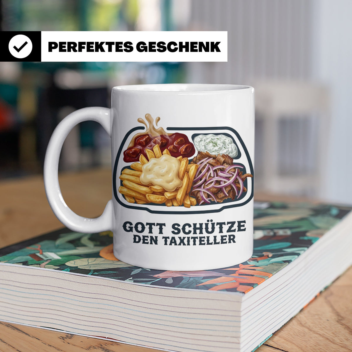 Taxiteller Tasse mit Spruch Gott schütze den Taxiteller. Lus – Weiß [farbe:weiß]