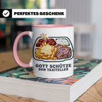 Taxiteller Tasse mit Spruch Gott schütze den Taxiteller. Lus – Rosa [farbe:rosa]