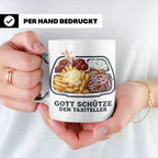 Taxiteller Tasse mit Spruch Gott schütze den Taxiteller. Lus – Weiß [farbe:weiß]