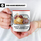 Taxiteller Tasse mit Spruch Gott schütze den Taxiteller. Lus – Rot [farbe:rot]