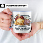 Taxiteller Tasse mit Spruch Gott schütze den Taxiteller. Lus – Blau [farbe:blau]