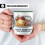 Taxiteller Tasse mit Spruch Gott schütze den Taxiteller. Lus – Grün [farbe:grün]