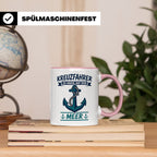 Kreuzfahrer Tasse mit Anker Spruch Zu Hause auf dem Meer | M – Rosa [farbe:rosa]