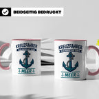 Kreuzfahrer Tasse mit Anker Spruch Zu Hause auf dem Meer | M – Rosa [farbe:rosa]