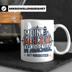 Moin Tasse mit Spruch Mahlzeit N'Abend & Leuchtturm, 24/7 No – Weiß [farbe:weiß]