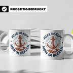Anker Tasse mit Spruch Meer im Kopf Moin im Herzen, Maritime – Weiß [farbe:weiß]