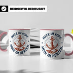 Anker Tasse mit Spruch Meer im Kopf Moin im Herzen, Maritime – Rosa [farbe:rosa]