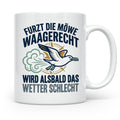 Möwe furzt waagerecht Tasse | Lustiger Spruch für Norddeutsc – Weiß [farbe:weiß]