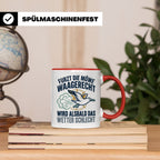 Möwe furzt waagerecht Tasse | Lustiger Spruch für Norddeutsc – Rot [farbe:rot]