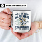 Möwe furzt waagerecht Tasse | Lustiger Spruch für Norddeutsc – Schwarz [farbe:schwarz]