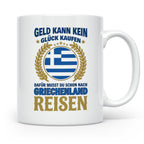 Griechenland Tasse mit Spruch & Flagge, Griechische Wurzeln  – Weiß [farbe:weiß]