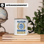 Griechenland Tasse mit Spruch & Flagge, Griechische Wurzeln  – Schwarz [farbe:schwarz]