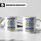Griechenland Tasse mit Spruch & Flagge, Griechische Wurzeln  – Weiß [farbe:weiß]