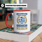Griechenland Tasse mit Spruch & Flagge, Griechische Wurzeln  – Rot [farbe:rot]