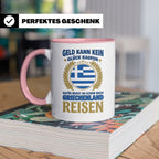 Griechenland Tasse mit Spruch & Flagge, Griechische Wurzeln  – Rosa [farbe:rosa]