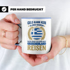 Griechenland Tasse mit Spruch & Flagge, Griechische Wurzeln  – Blau [farbe:blau]