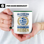 Griechenland Tasse mit Spruch & Flagge, Griechische Wurzeln  – Grün [farbe:grün]