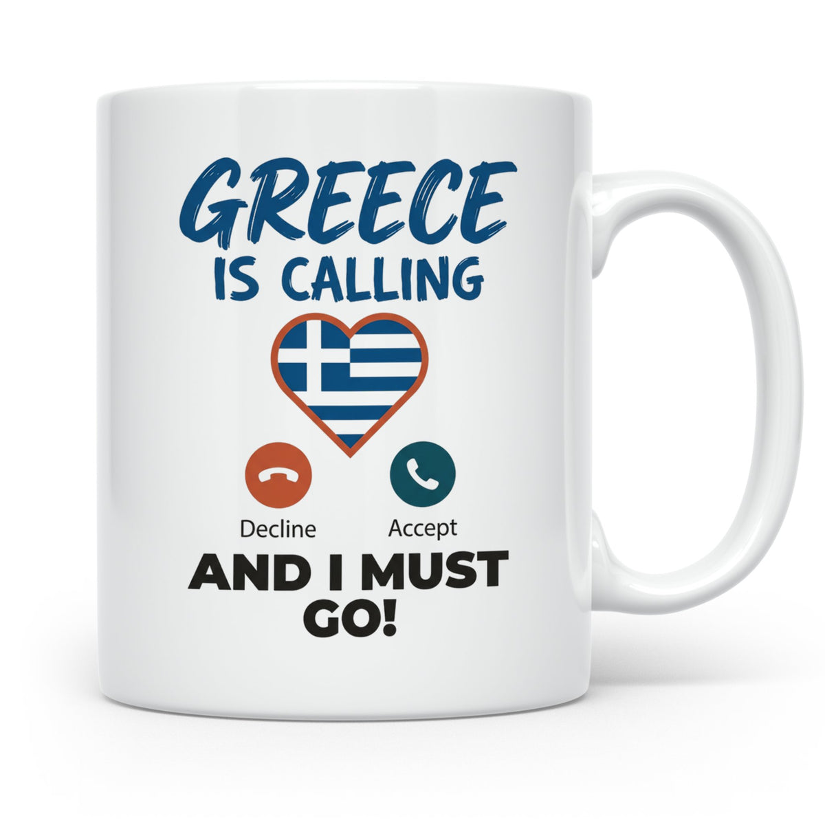 Griechenland Tasse "Greece is Calling" Griechische Flagge He – Weiß [farbe:weiß]