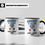 Griechenland Tasse "Greece is Calling" Griechische Flagge He – Schwarz [farbe:schwarz]