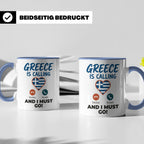 Griechenland Tasse "Greece is Calling" Griechische Flagge He – Blau [farbe:blau]