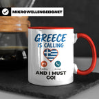 Griechenland Tasse "Greece is Calling" Griechische Flagge He – Rot [farbe:rot]