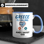 Griechenland Tasse "Greece is Calling" Griechische Flagge He – Blau [farbe:blau]