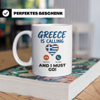 Griechenland Tasse "Greece is Calling" Griechische Flagge He – Weiß [farbe:weiß]