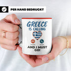 Griechenland Tasse "Greece is Calling" Griechische Flagge He – Rot [farbe:rot]