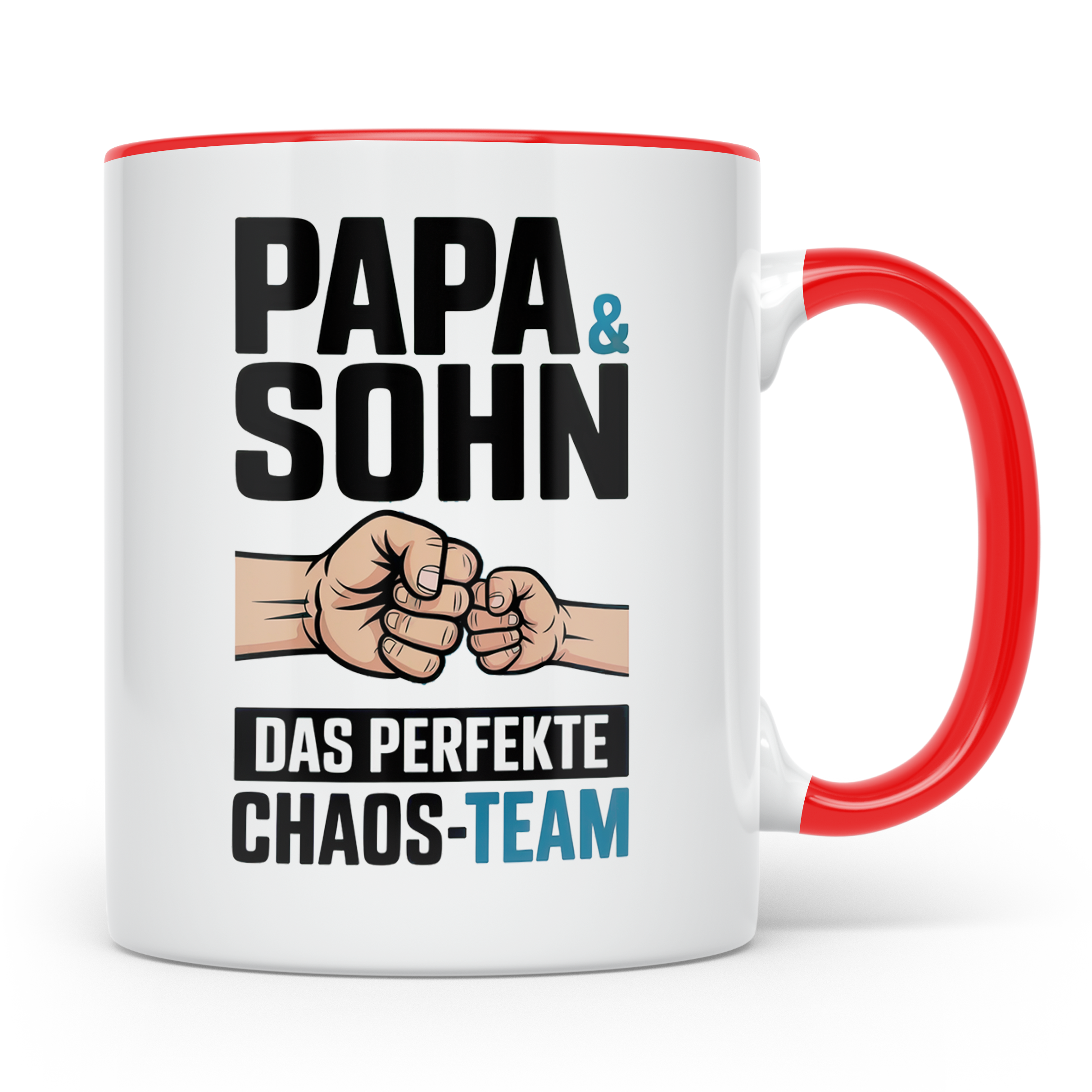 Papa & Sohn Tasse - Das Perfekte Chaos Team - Vater Sohn Ges – Rot [farbe:rot]