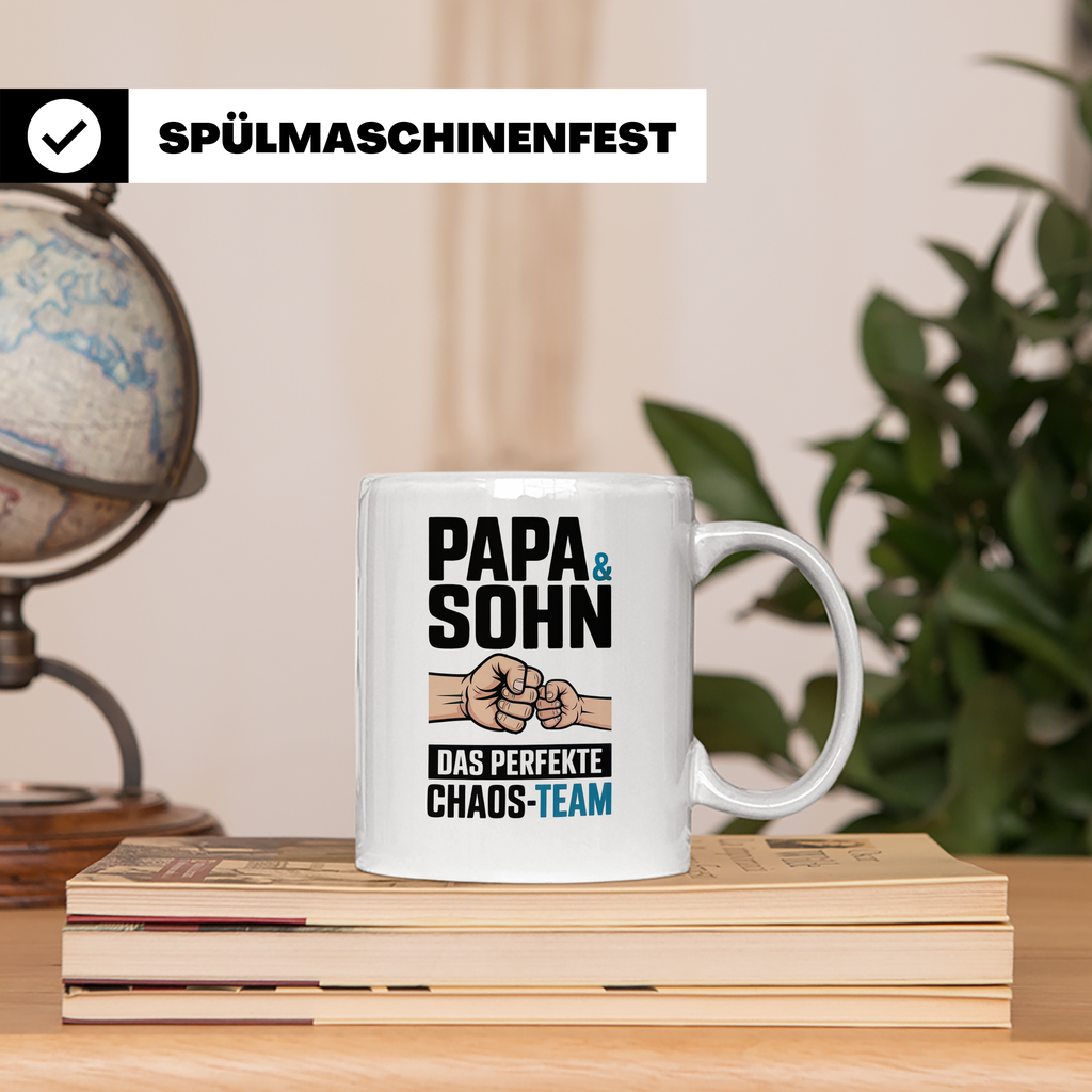 Papa & Sohn Tasse - Das Perfekte Chaos Team - Vater Sohn Ges – Weiß [farbe:weiß]