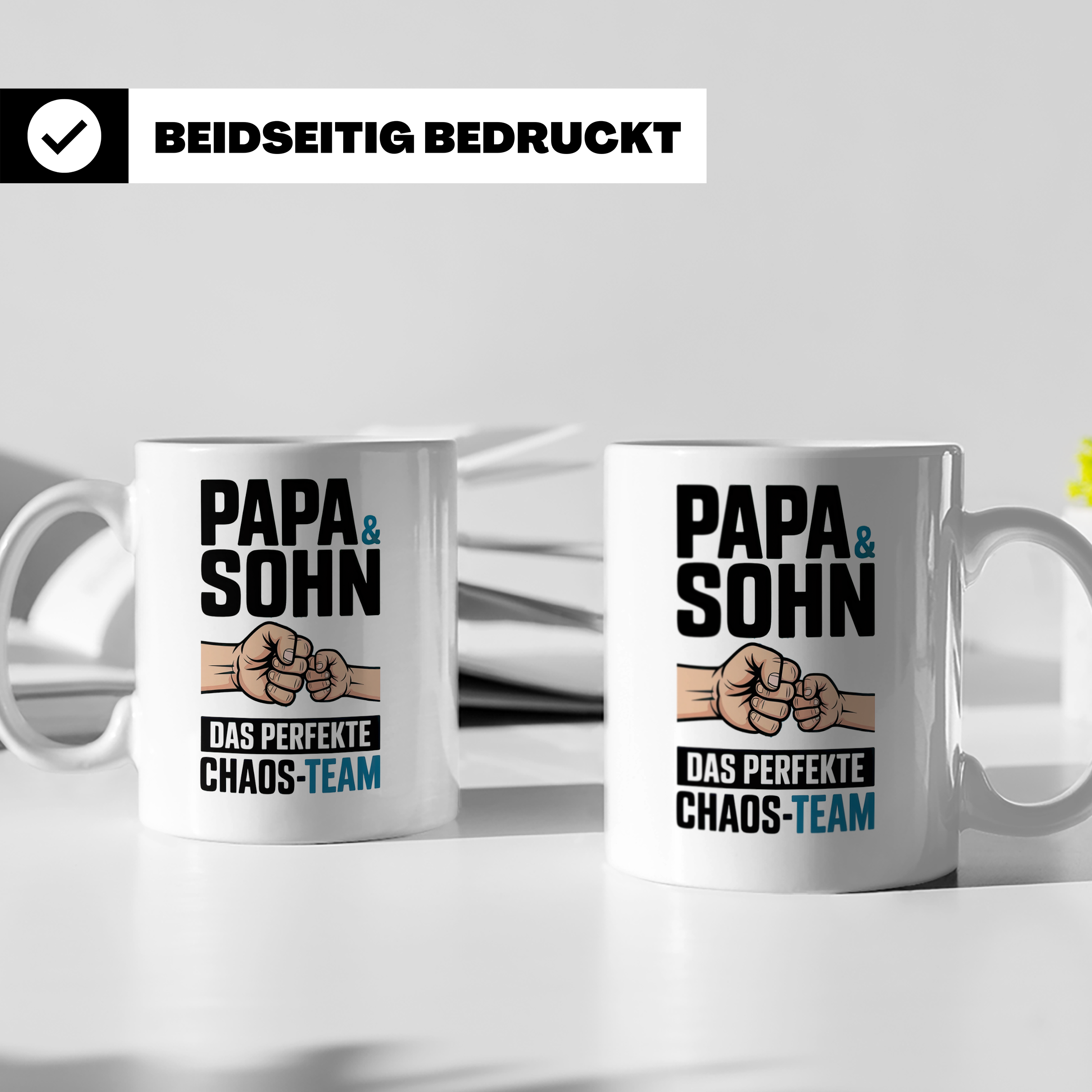 Papa & Sohn Tasse - Das Perfekte Chaos Team - Vater Sohn Ges – Weiß [farbe:weiß]