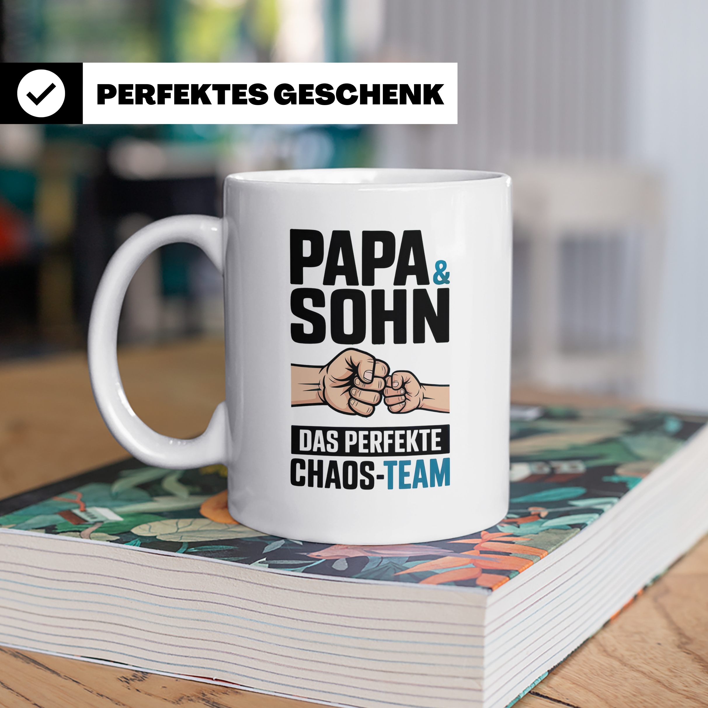 Papa & Sohn Tasse - Das Perfekte Chaos Team - Vater Sohn Ges – Weiß [farbe:weiß]