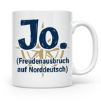 Norddeutschland Tasse Jo Freudenausbruch auf Norddeutsch | L – Weiß [farbe:weiß]